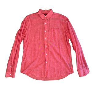 Hawking McGill Coral Long Sleeve 100% Cotton Button Down - Size Medium